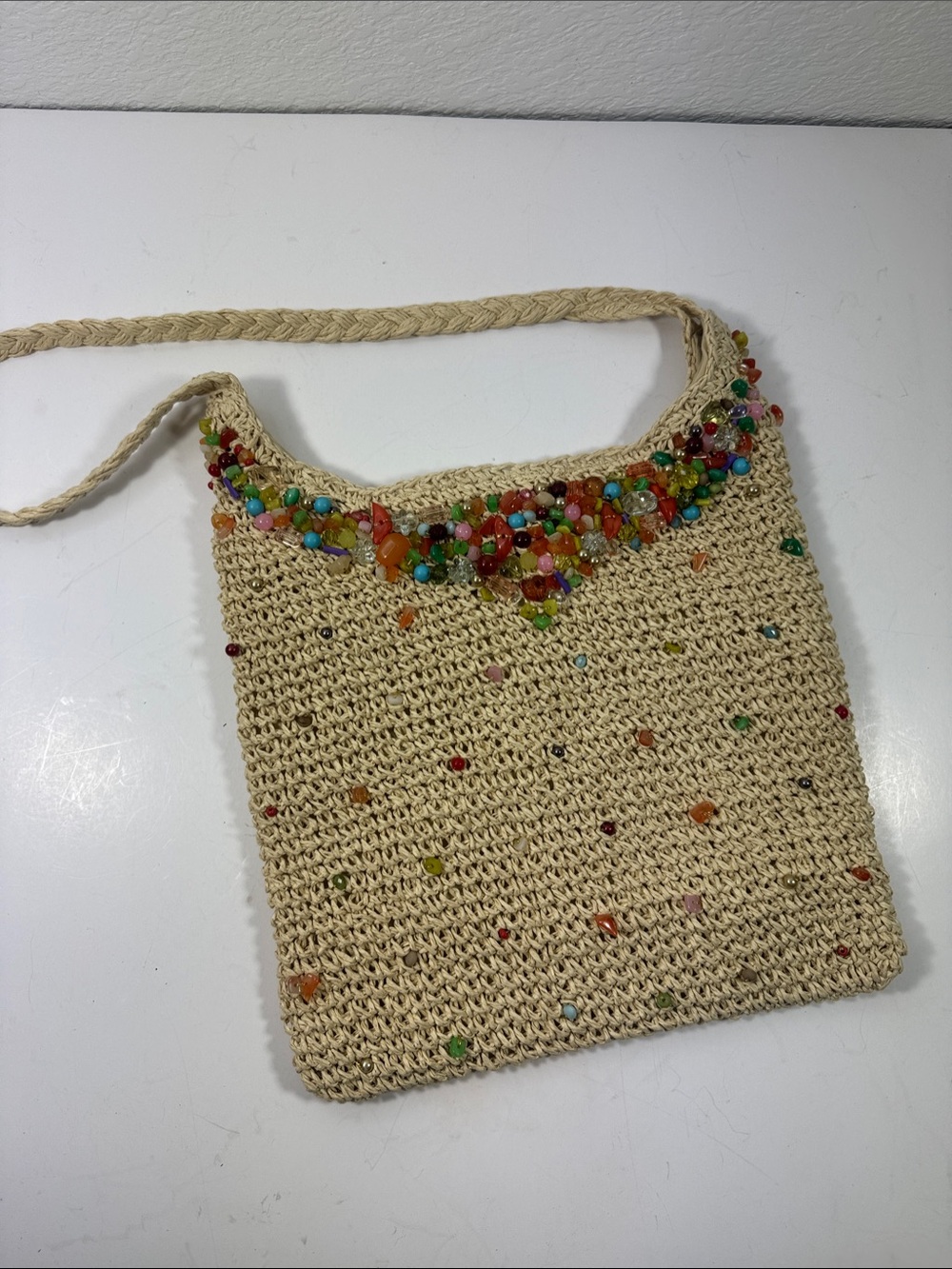 Cappelli ml Handcrafted Beaded Crochet Crossbody Bag - Neutral